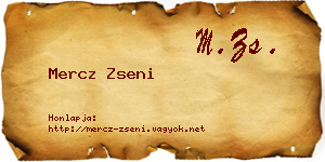 Mercz Zseni névjegykártya